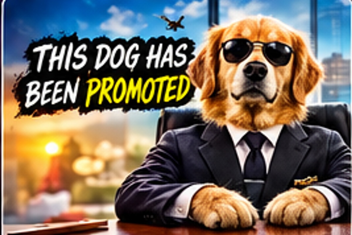 The SlopOff dog CEO starter artwork